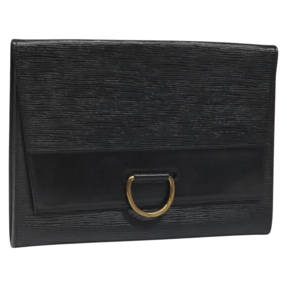 LOUIS VUITTON Epi Jena Clutch Bag Black M52722 LV Auth - Picture 1 of 15